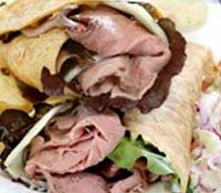 plate of Roast Beef Wrap Up